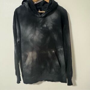 Thom Krom Organic Cotton Tie Dye Hoodie Black White Minimalist-Small